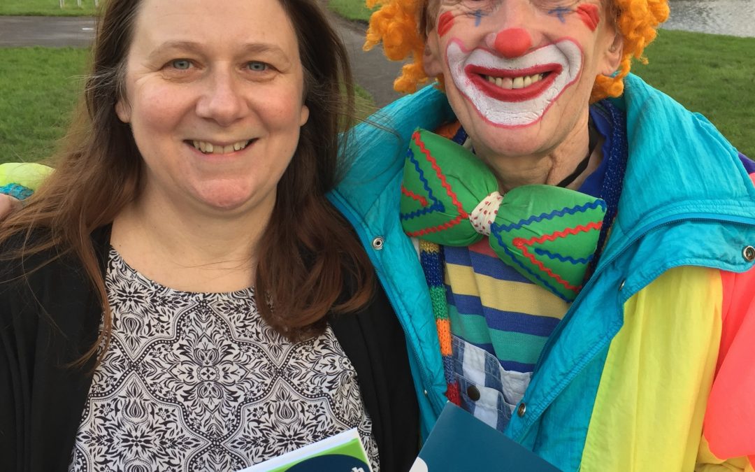 Clown has serious health message